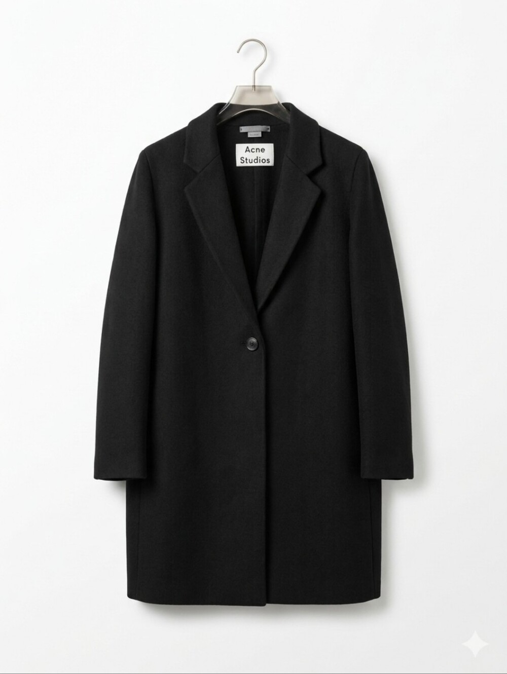 Acne Studios Black Single-Button Trench Coat Size Small